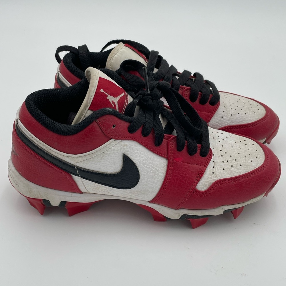 Nike Kids Red White Sneakers Shoes football cleats Jordan 1 Low